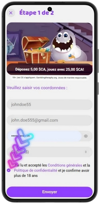 Acceptez les conditions de Boocasino