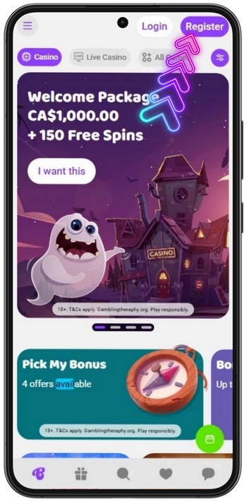 Click Register Button
