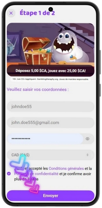 Soumettez la première étape
